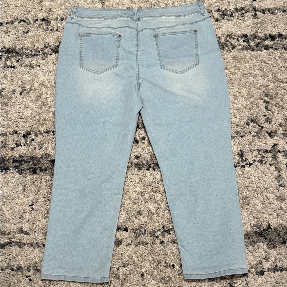 Chico's Light Blue Straight Leg Jeans - Picture 9 of 10